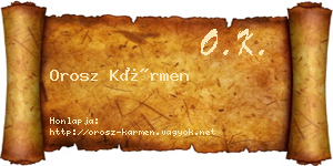 Orosz Kármen névjegykártya